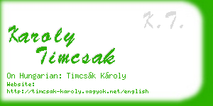 karoly timcsak business card