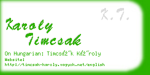 karoly timcsak business card